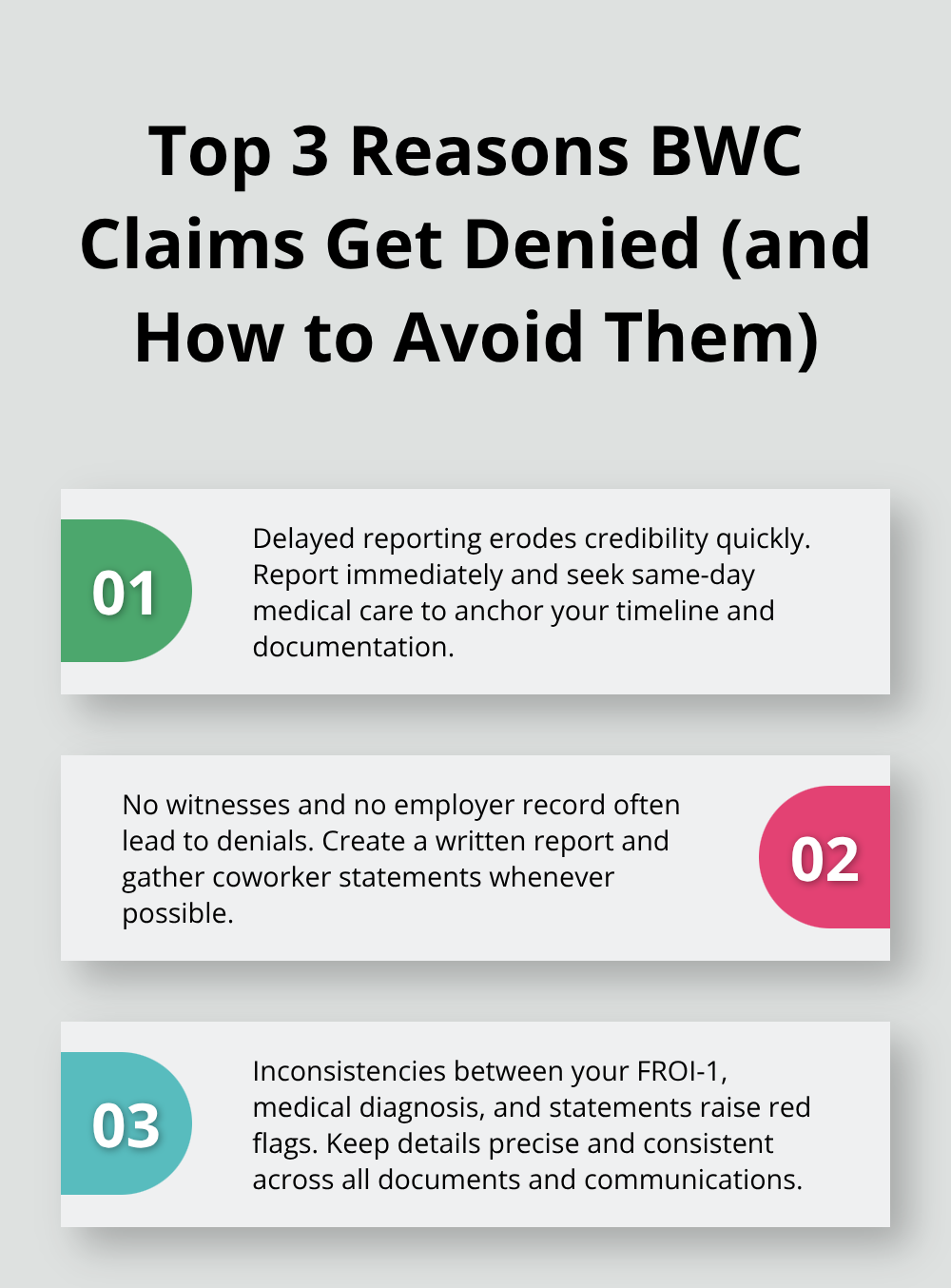Common denial reasons in Ohio BWC claims and prevention tips - Akron BWC claim process
