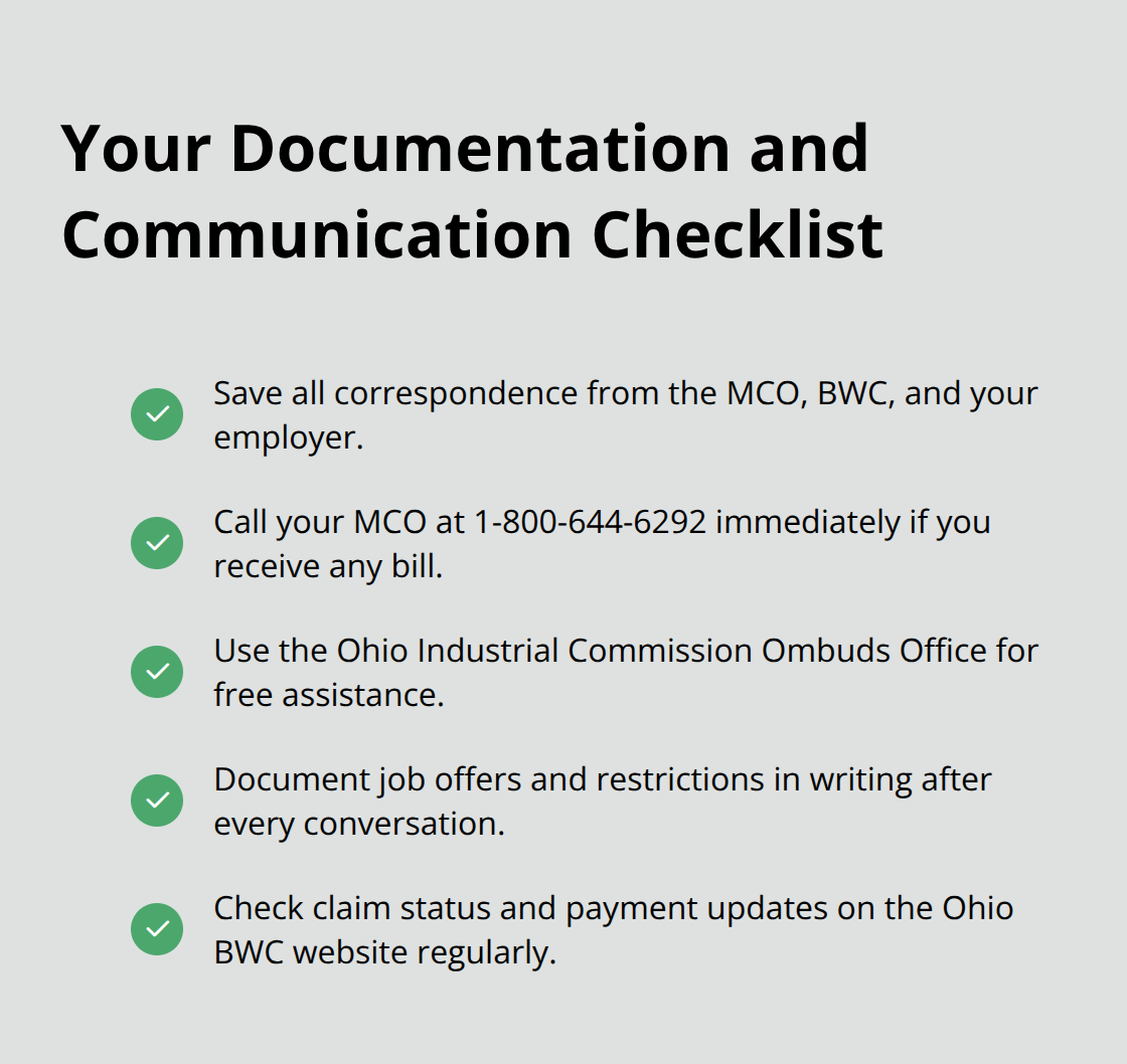 Checklist of actions to stay on top of an Ohio workers’ compensation claim - Back injury Ohio benefits