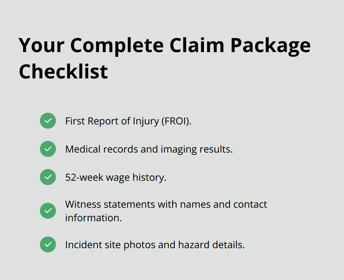 Checklist of documents to include when submitting an Ohio BWC claim online