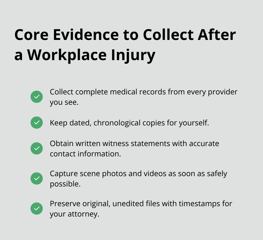 Checklist of key evidence to gather for an Ohio workers' compensation claim - Cleveland area injury lawyer