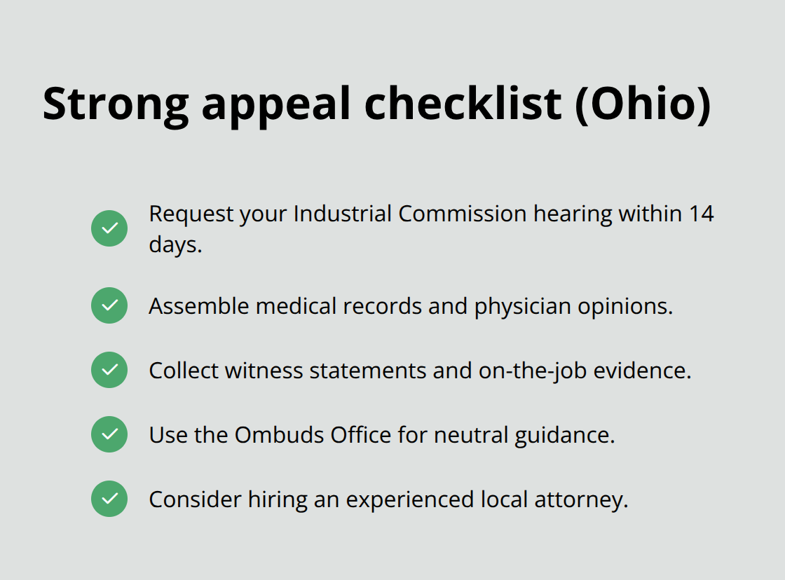 Checklist of steps to strengthen an Ohio workers’ comp appeal - Cleveland BWC claim help