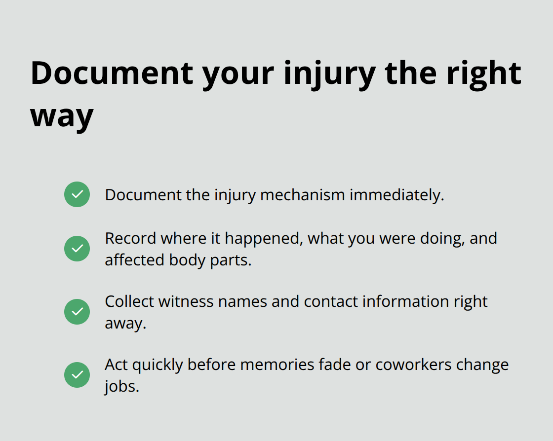 Checklist of immediate documentation steps after a workplace injury in Ohio - Cleveland injury attorney help