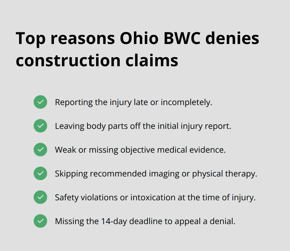 Common denial triggers workers should avoid in Ohio workers’ compensation - Construction injury rights Ohio