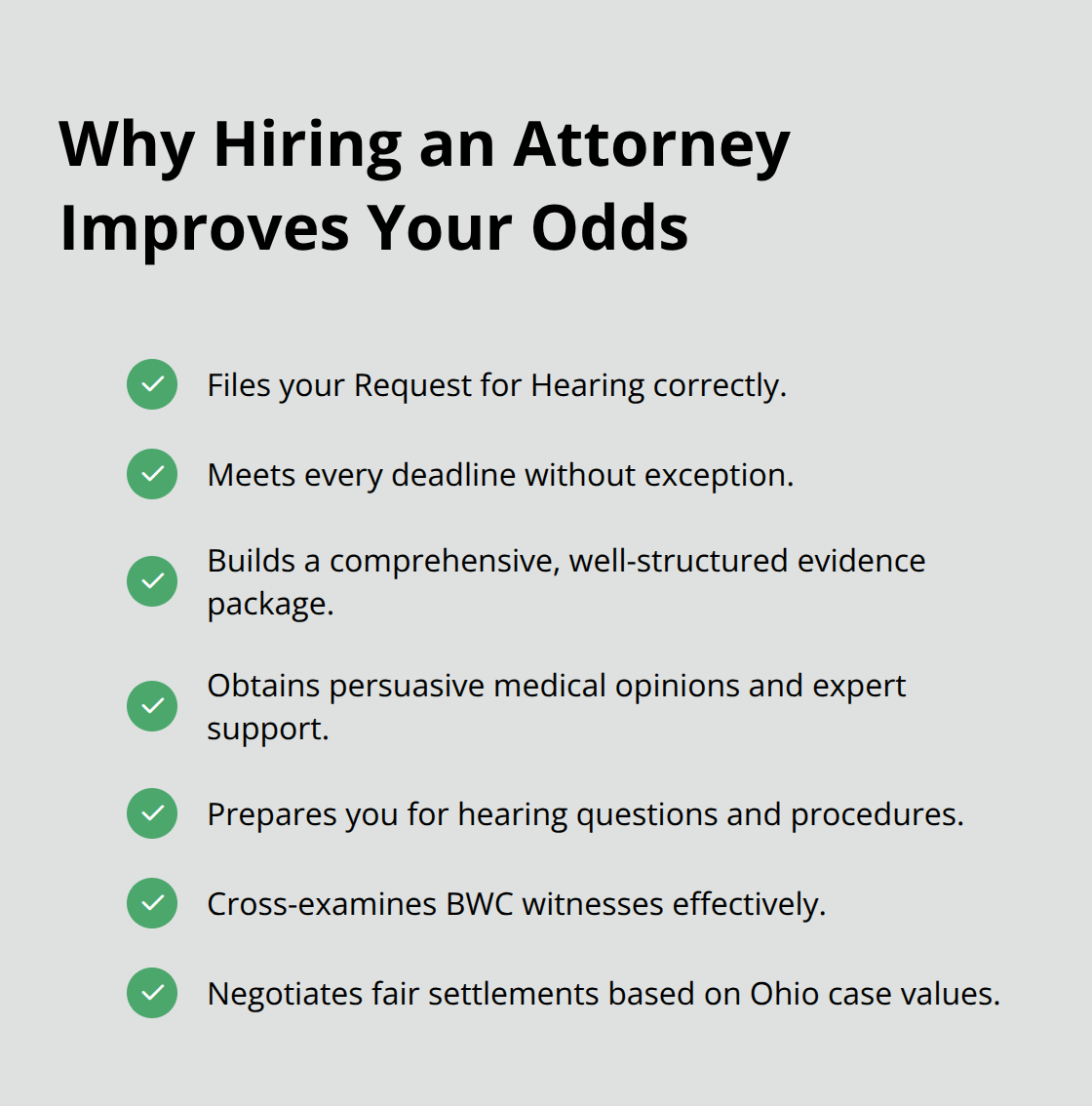 Key advantages of attorney representation in Ohio BWC appeals