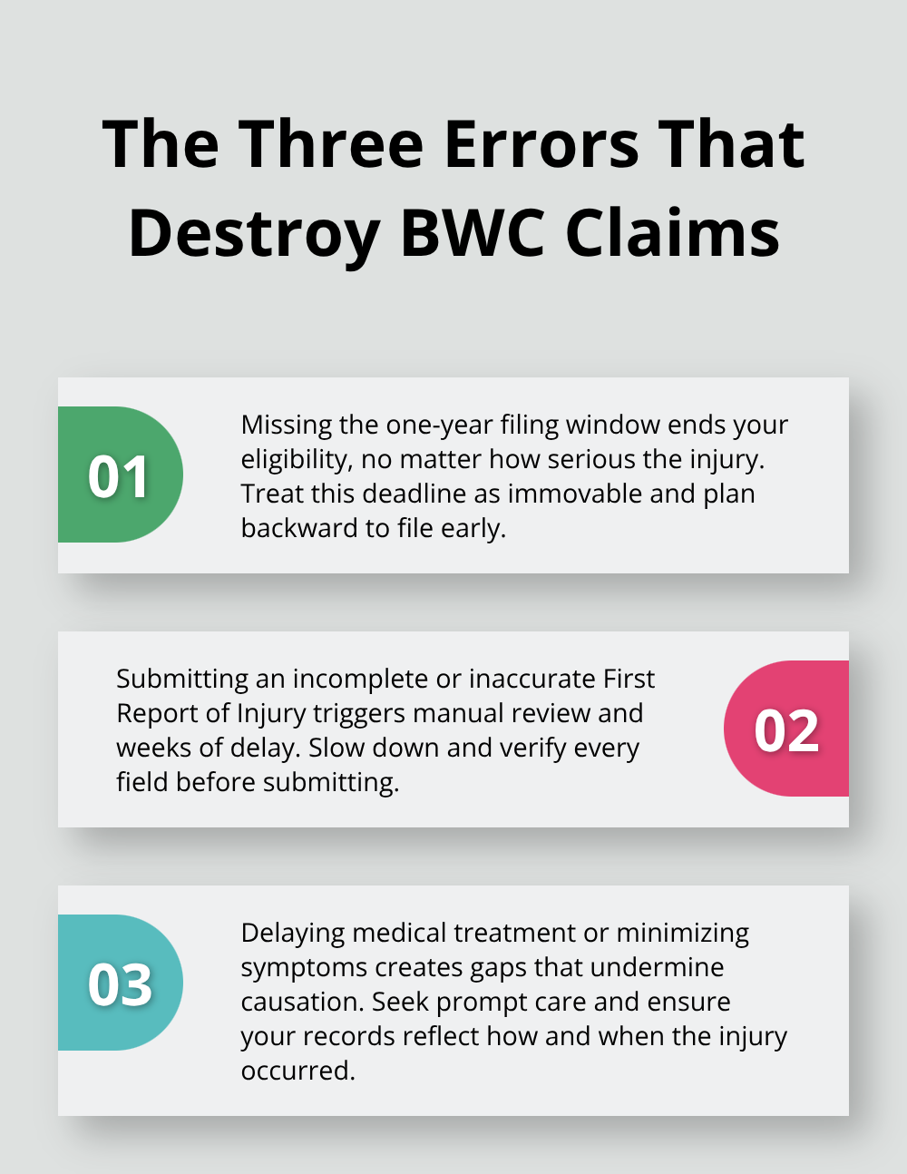 Three key mistakes that lead to Ohio BWC claim delays or denials