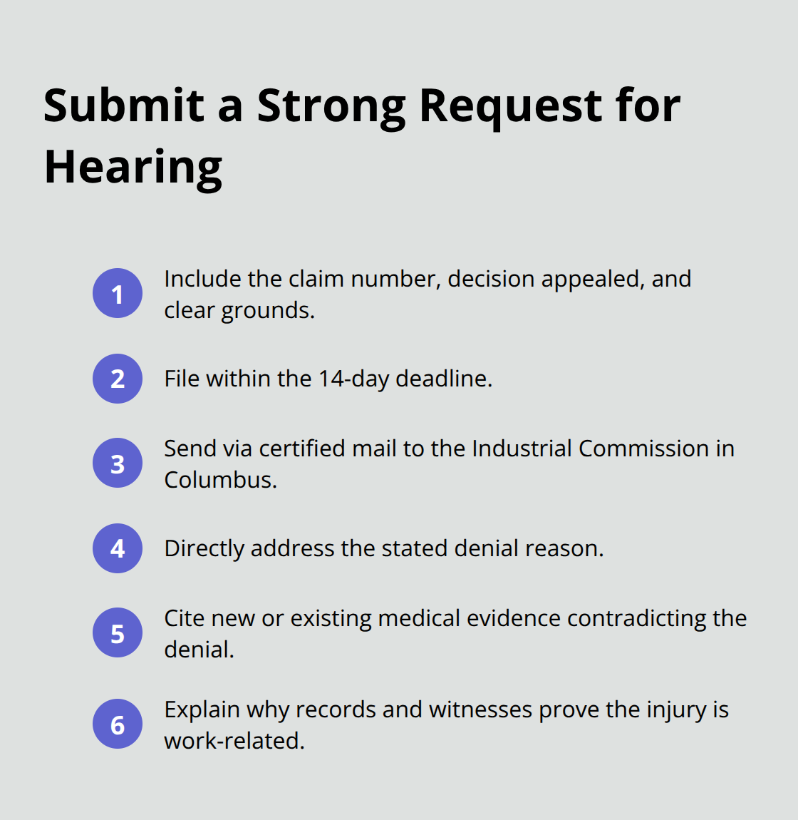 Key steps to file and frame your appeal request with the Ohio Industrial Commission - How to appeal denial
