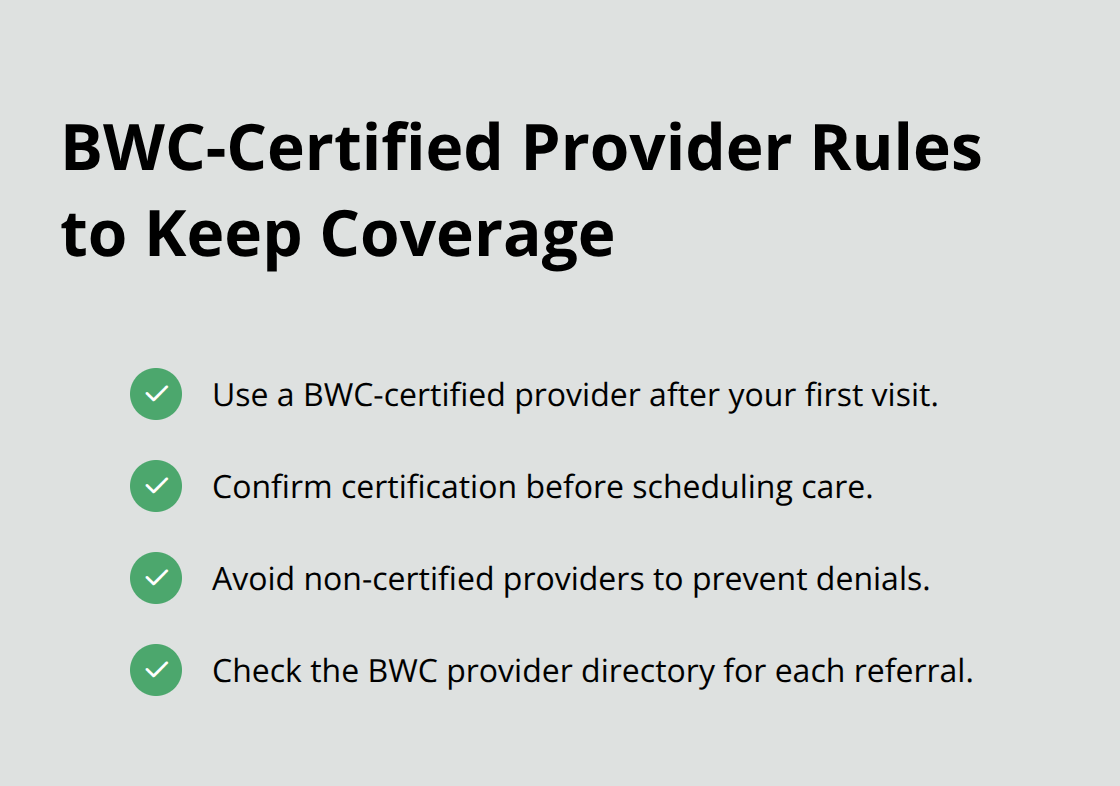 Key rules for using BWC-certified providers in Ohio workers’ compensation