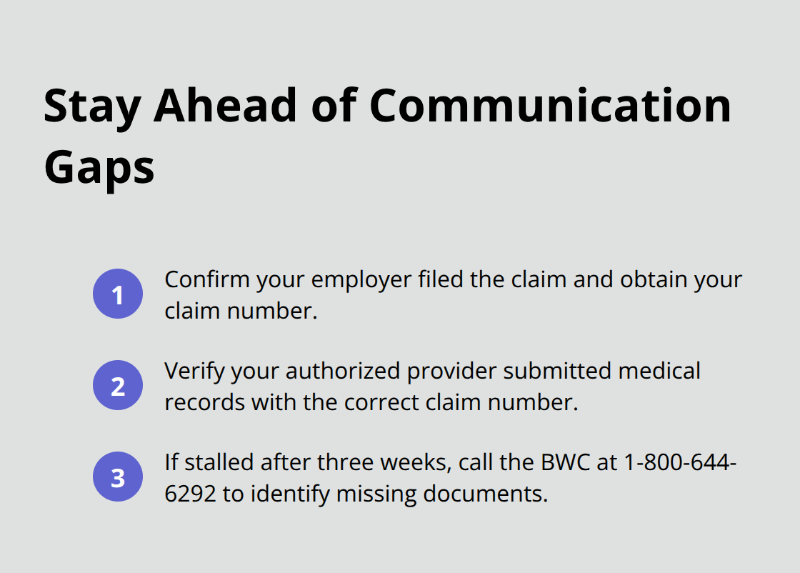 Compact checklist of actions to prevent BWC claim delays. - Medical benefits Ohio BWC