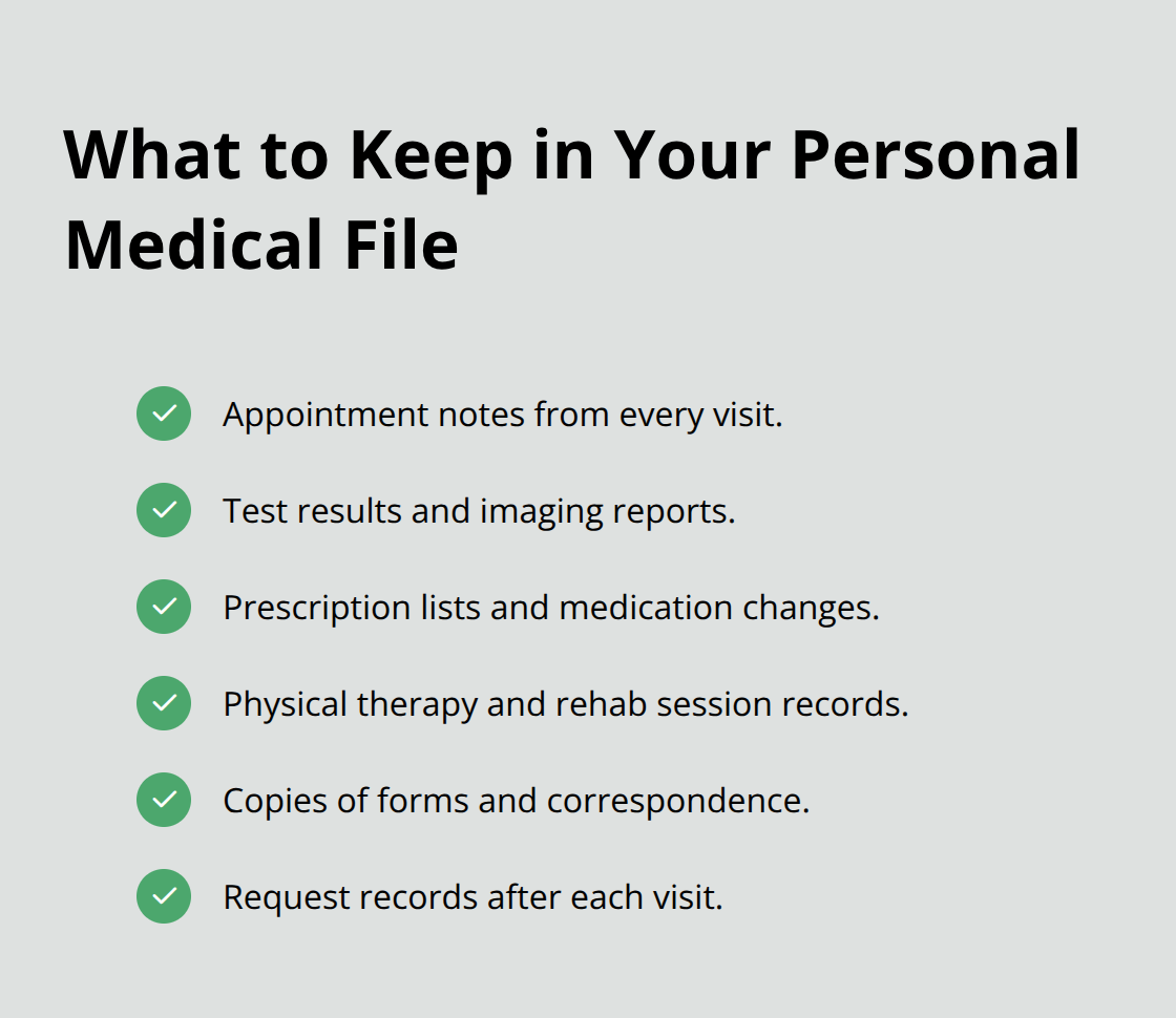 Checklist of essential medical documents to keep for an Ohio workers’ compensation claim. - Medical treatment rights Ohio