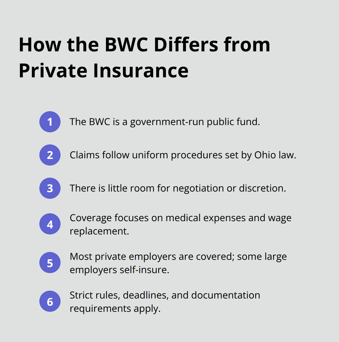 Key differences between Ohio BWC and private insurance for workers’ compensation - Ohio BWC claim filing