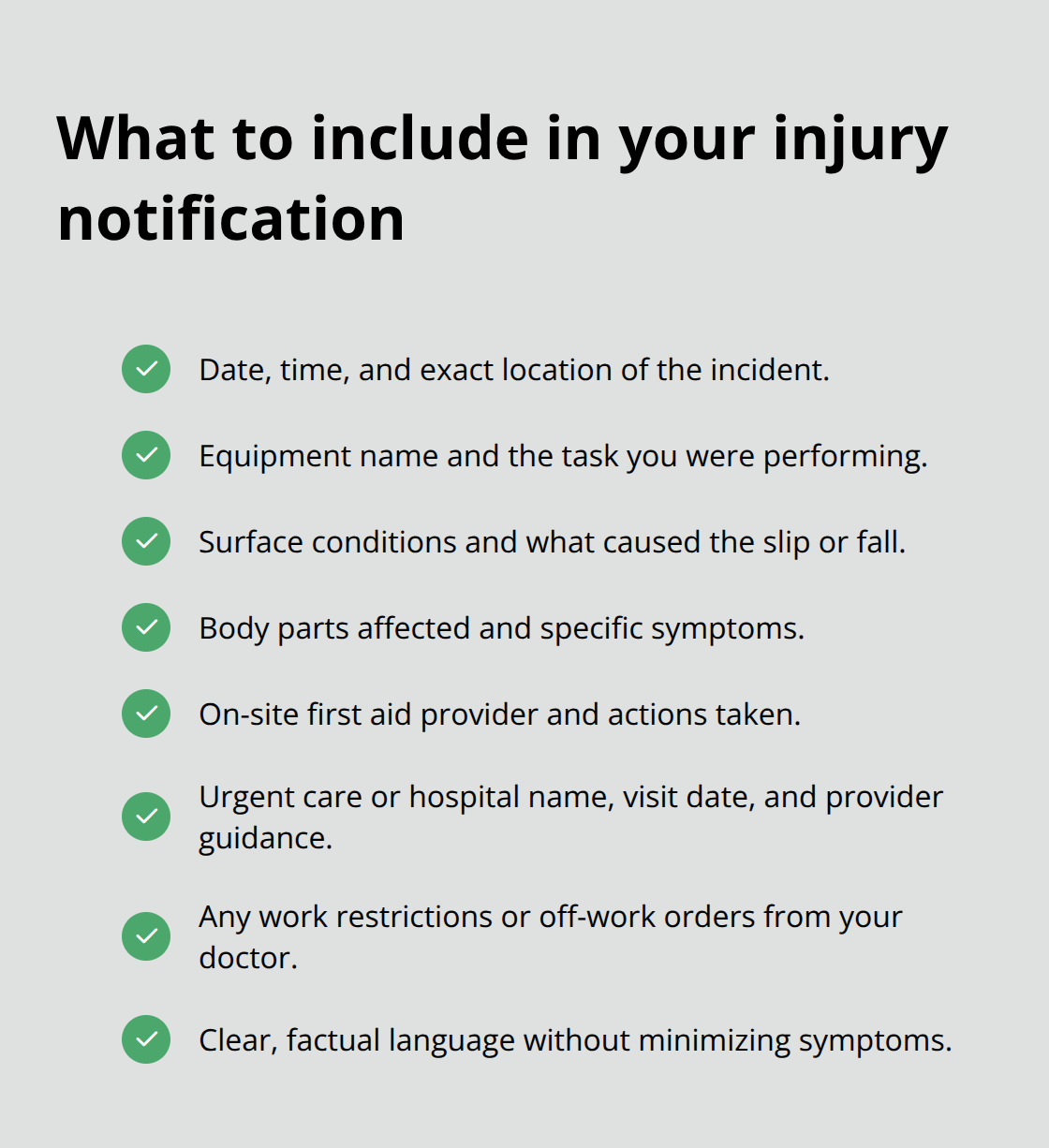 Key details Ohio employers and the BWC expect in an injury report