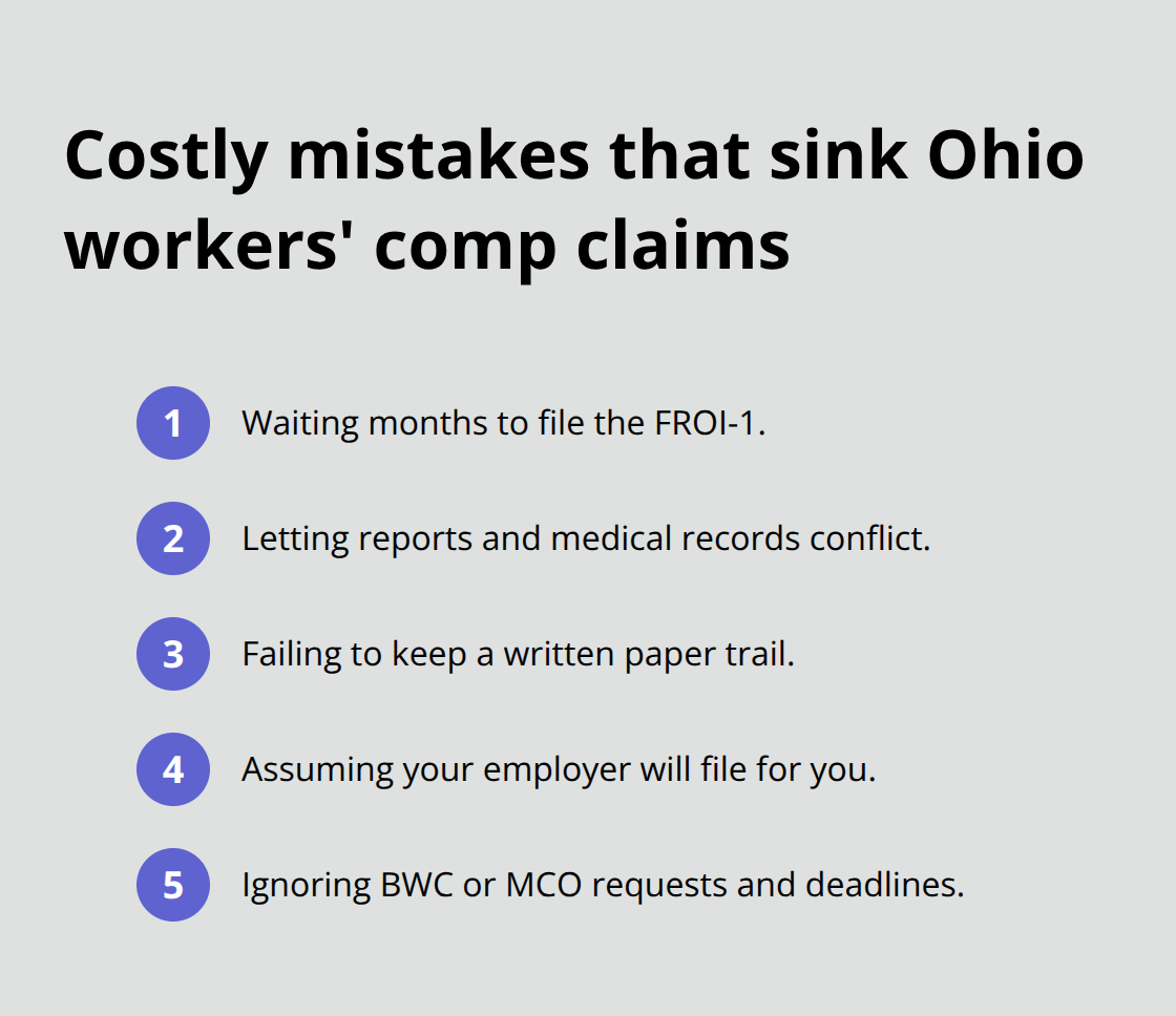 Compact list of common filing and documentation errors in Ohio workers' comp claims - Ohio workers comp resources
