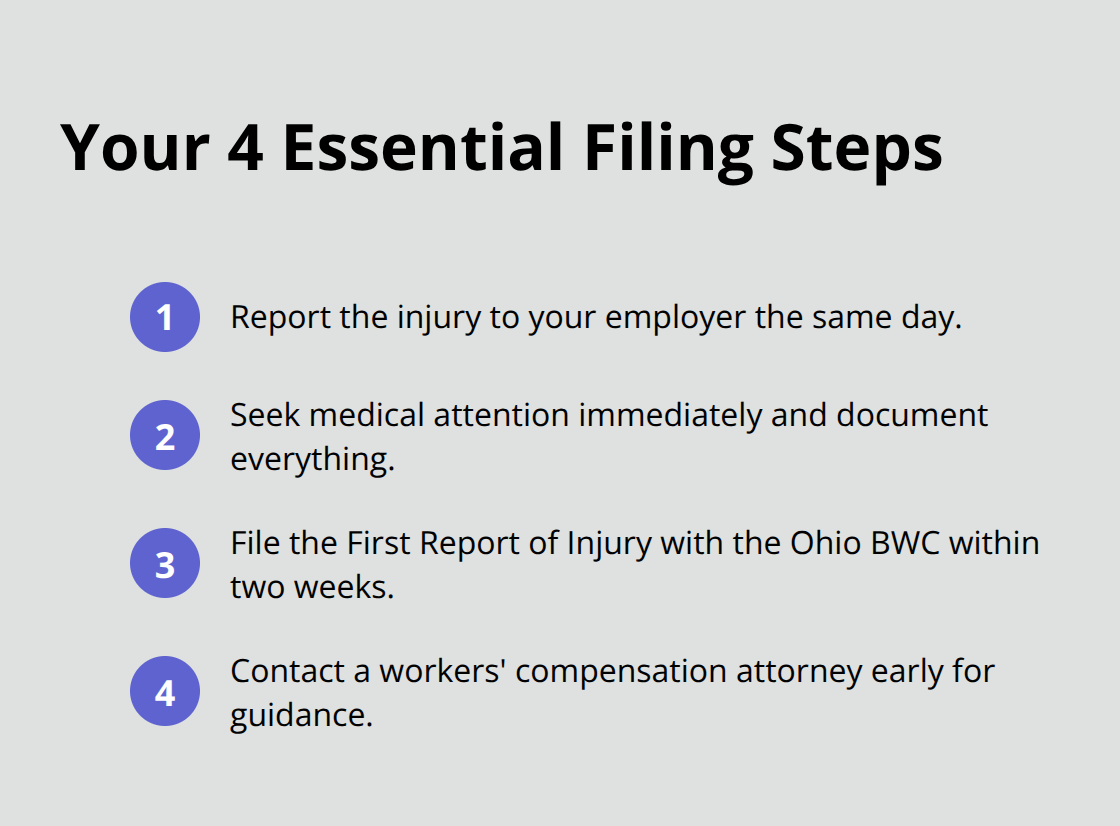Four concise steps to file an Ohio workers’ compensation claim - Ohio workplace injury claim