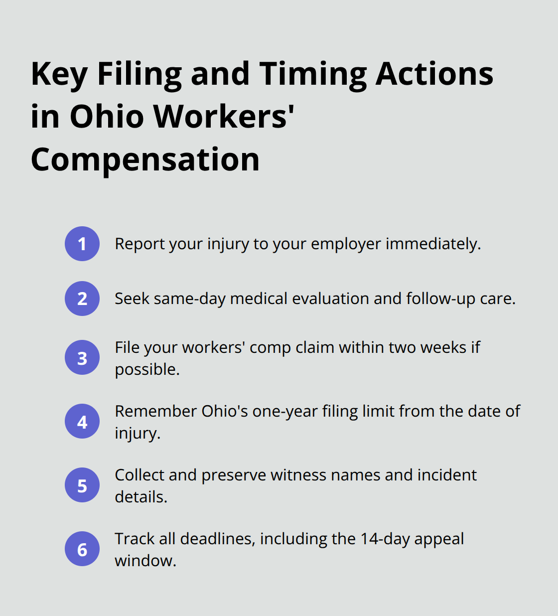 Essential filing steps and deadlines for Ohio workers' comp claims - Ohio workplace injury lawsuits