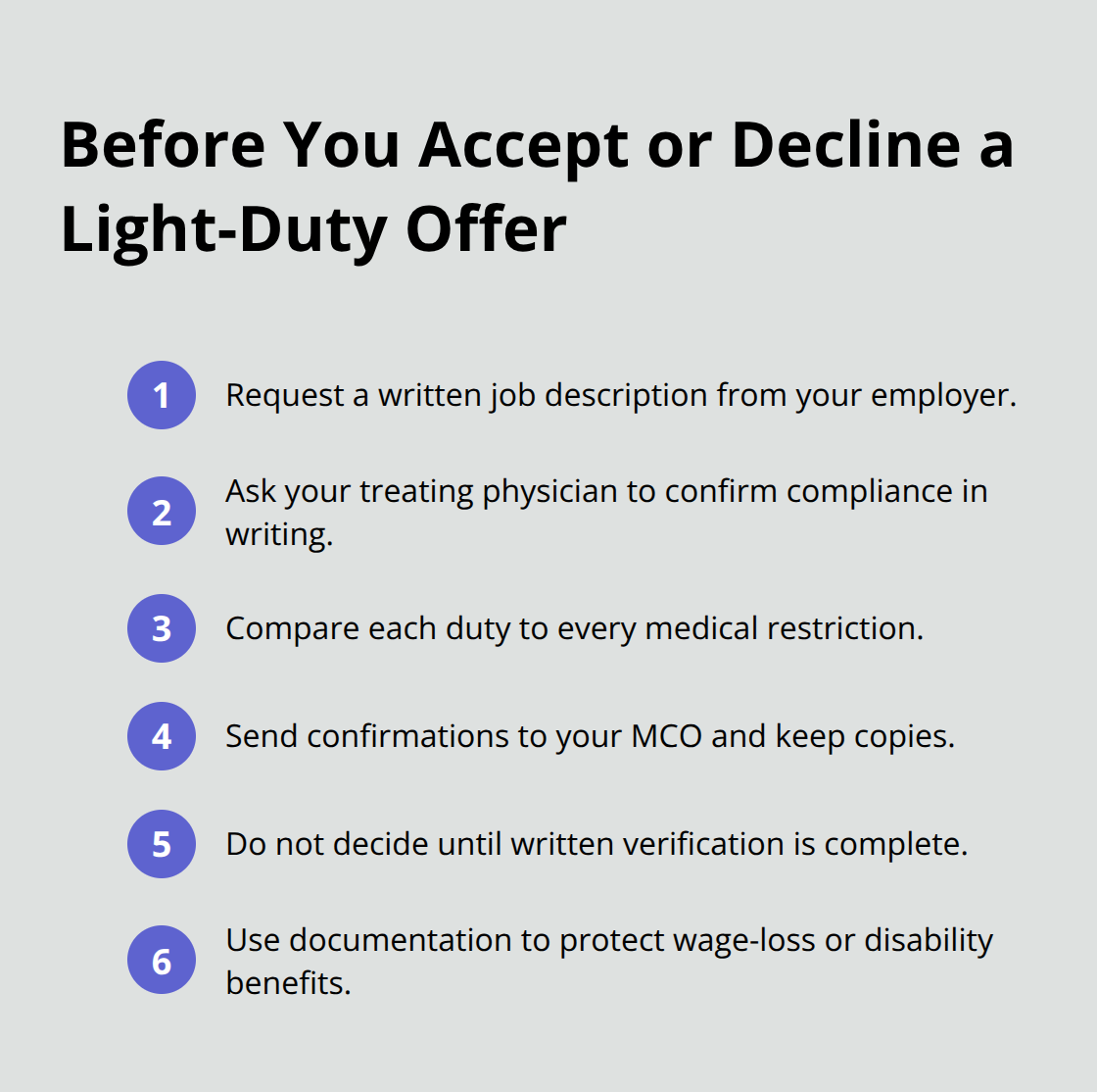 Compact list of steps to verify job suitability in Ohio