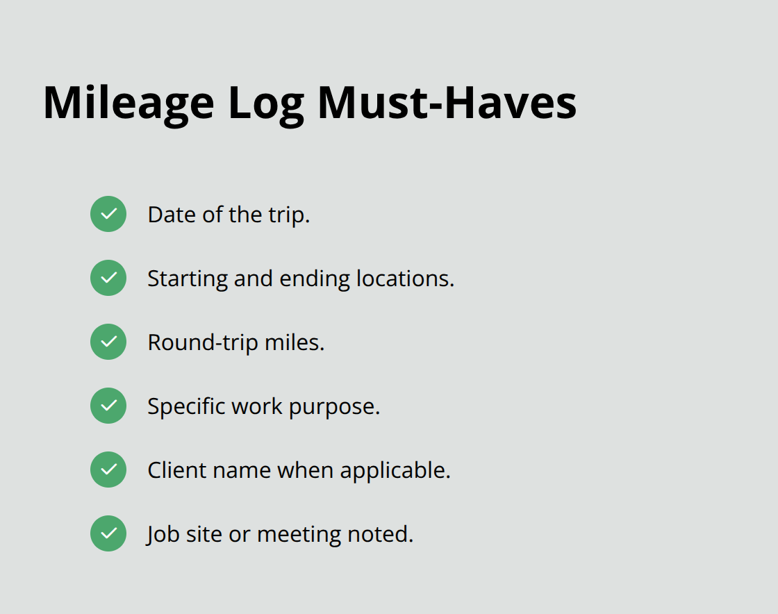 Checklist of required mileage log details for Ohio workers' comp travel reimbursement - travel reimbursements workers comp