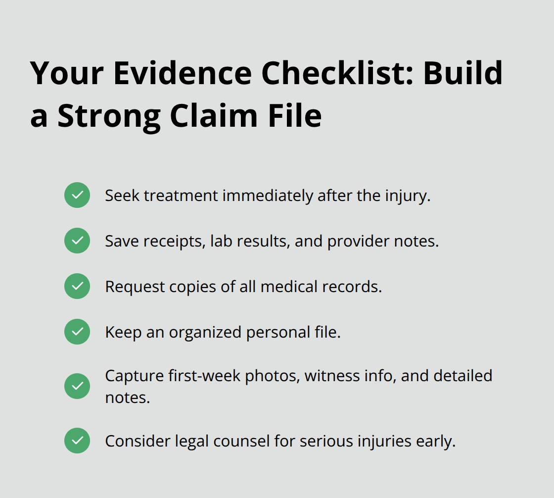 Checklist of medical and documentation steps to strengthen an Ohio workers’ compensation claim.
