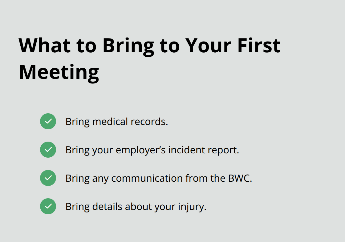 Checklist of documents for your first meeting with a Youngstown workers' compensation attorney - Youngstown workers compensation attorney